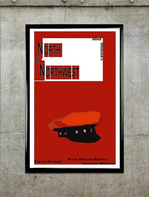 Alfred Hitchcock “North by Northwest” 17×22″ poster