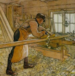 The Carpentry Shop 1905 Carl Larsson Vintage Victorian watercolor illustrators