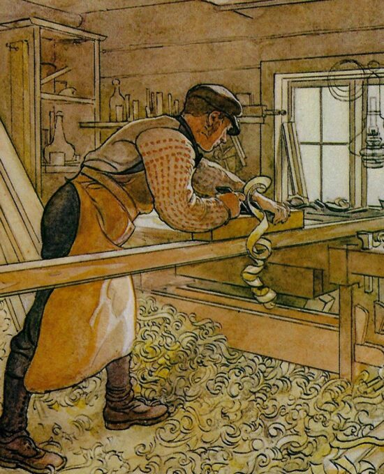 The Carpentry Shop 1905 Carl Larsson Vintage Victorian watercolor illustrators