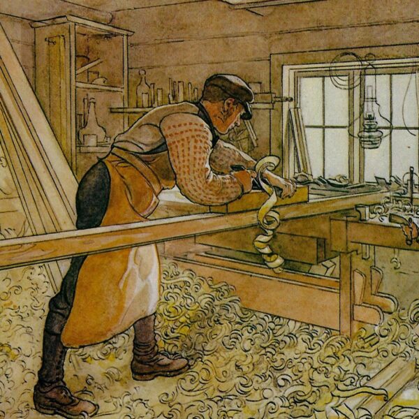 The Carpentry Shop 1905 Carl Larsson Vintage Victorian watercolor illustrators
