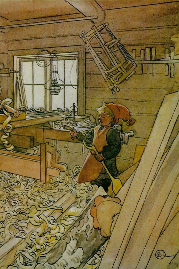 The Carpentry Shop 1905 Carl Larsson Vintage Victorian watercolor illustrators - Image 2