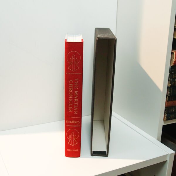 Ray Bradbury "The Martian Chronicles" Signed [c.1974] Vintage Heritage hardcover in decorated cloth wrapped boards in slipcase Mignaini art - Image 3