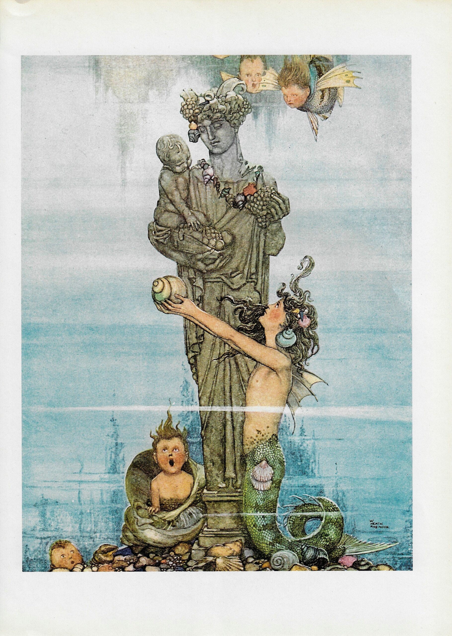 Little Mermaid Vintage Art Print: W. Heath Robinson Illustration, 1913 - Image 4