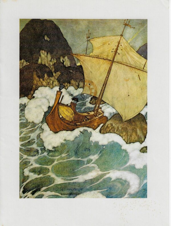 Edmund Dulac Arabian Nights Print: Shipwreck Illustration, Vintage Book Plate - Image 2