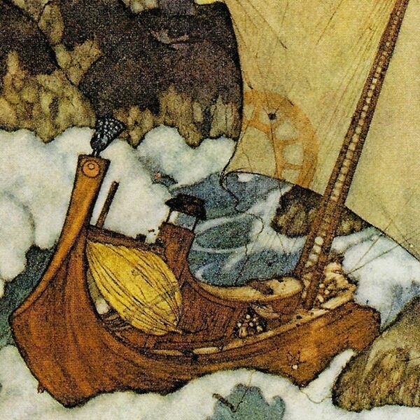 Edmund Dulac Arabian Nights Print: Shipwreck Illustration, Vintage Book Plate - Image 3