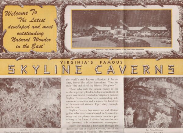 Virginia Skyline Caverns souvenir brochure & roadmap c.1957 - Image 3