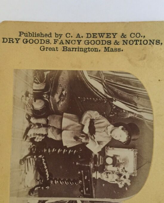 Victorian boy dandy in top hat & gloves Great Barrington Mass grocery ad