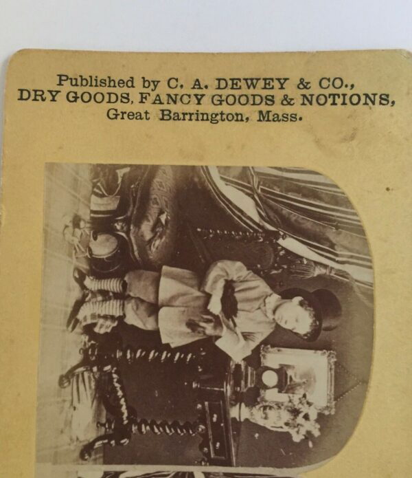 Victorian boy dandy in top hat & gloves Great Barrington Mass grocery ad - Image 2