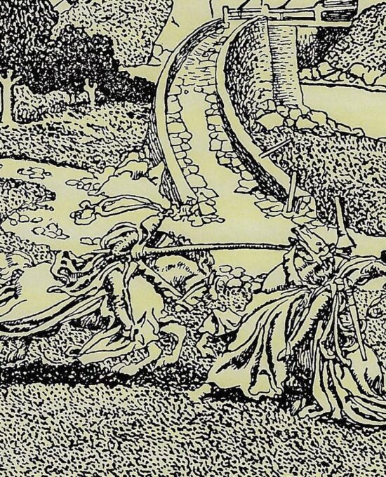 Howard Pyle King Arthur Print: Two Knights Battling Illustration