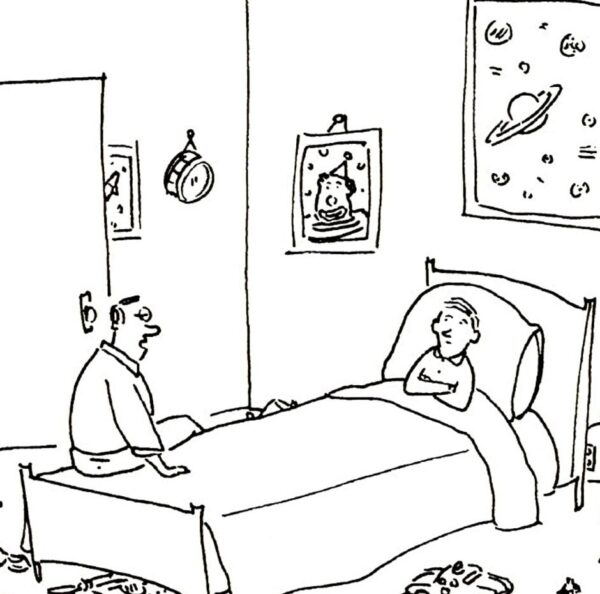 Literary Humor art "It's a bedtime story..." Vintage book page