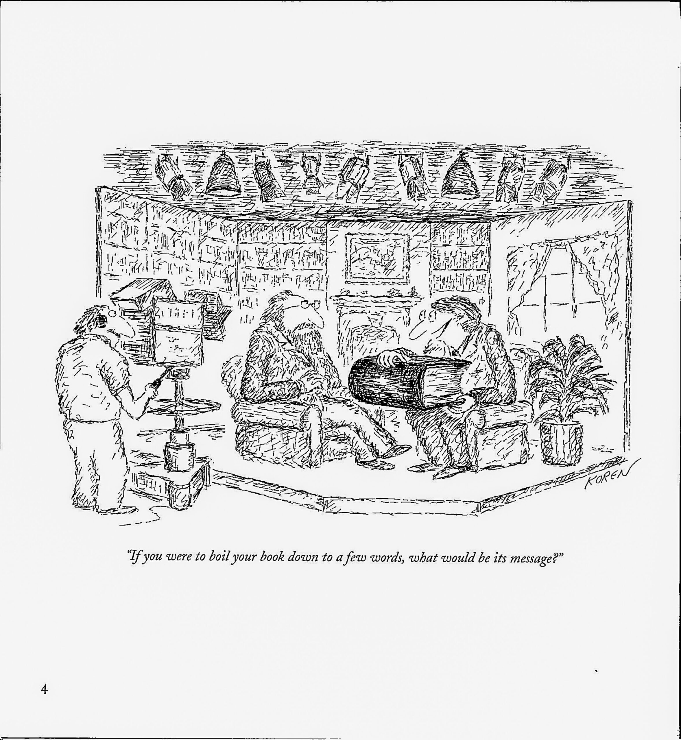 Literary Humor art "...boil your book down to a few words..." Vintage book page - Image 3