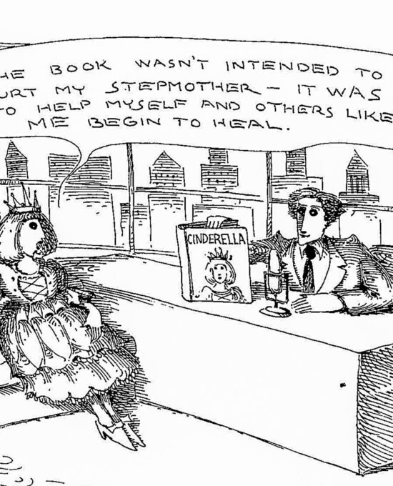 Vintage Cinderella Art Print: Literary Humor Talk Show Scene