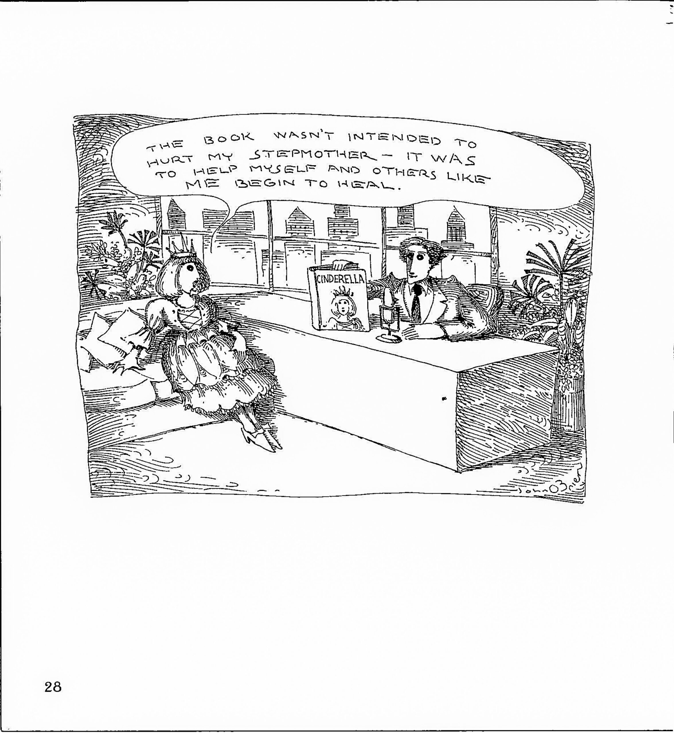 Vintage Cinderella Art Print: Literary Humor Talk Show Scene - Image 2