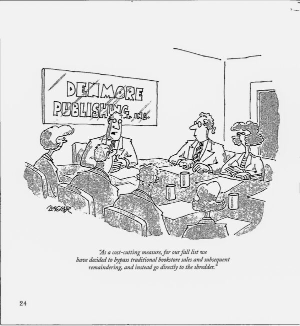 Literary humor "As a cost cutting measure... " Vintage book page New Yorker - Image 2