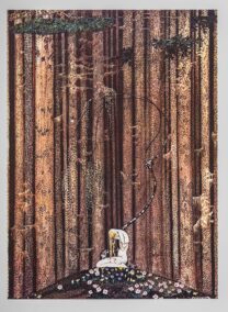 Kay Nielsen Art Nouveau Print: Gloomy Forest Illustration, 1913 Vintage Book Page