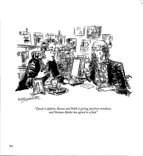 Author humor print "Oprah is definite, Barnes and Noble is giving you front windows..." Vintage William Hamilton literary humor art page - Image 2