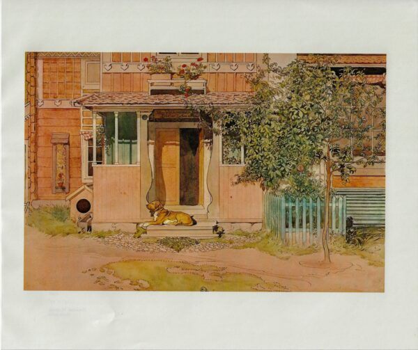 The Verandah 1900 Carl Larsson Vintage art book page Victorian illustration - Image 2