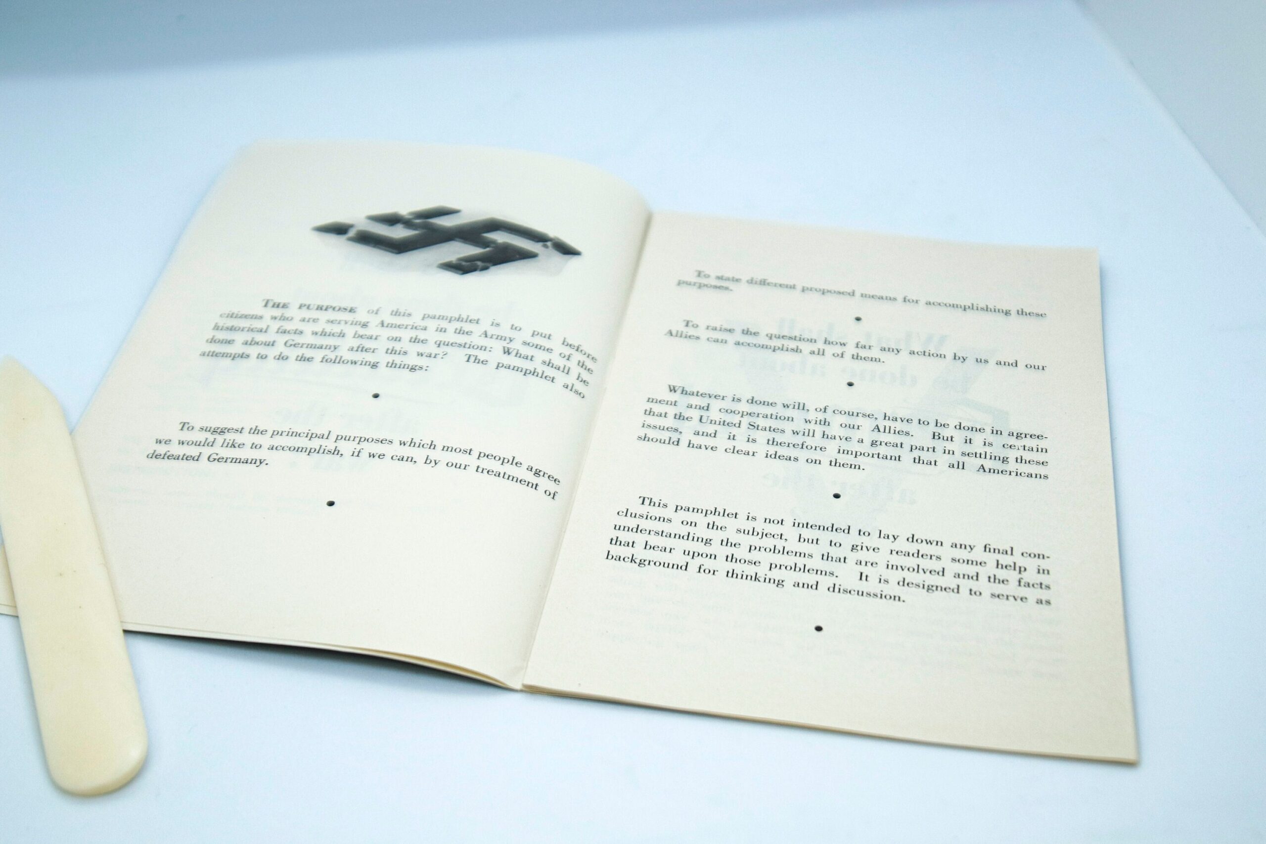 US Gov't World War II booklet "What Shall be Done About Germany After the War?" 1944 24 page softcover book - Image 4