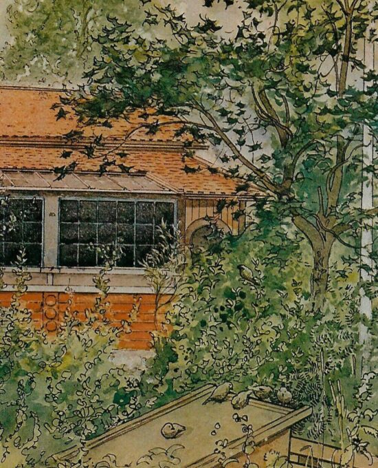 The Cottage 1900 Carl Larsson Vintage art book page Victorian illustration