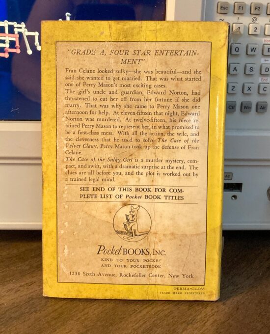 Perry Mason Mystery “The Case of the Sulky Girl” Pocket Book 1941 paperback