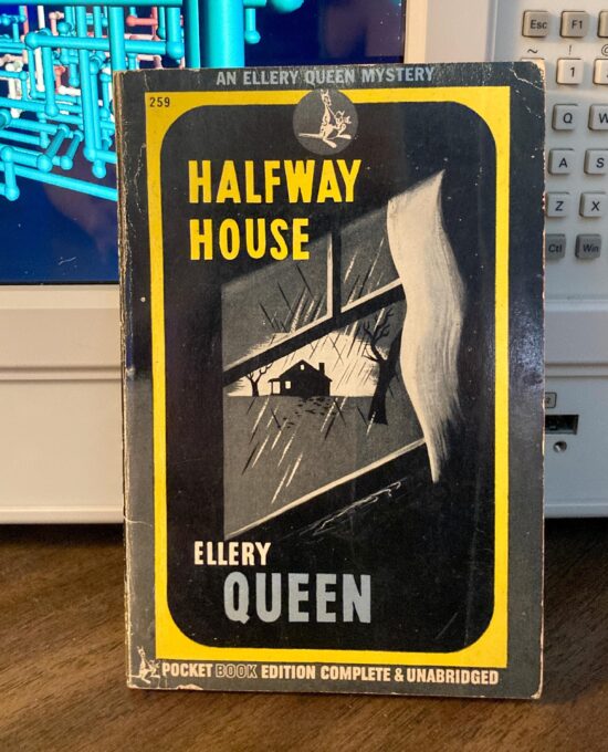 First edition thus “Halfway House” Ellery Queen mystery Vintage 1944 Pocket Book paperback