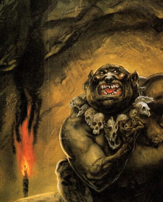 The Great Goblin John Howe from The Hobbit Vintage art-book page