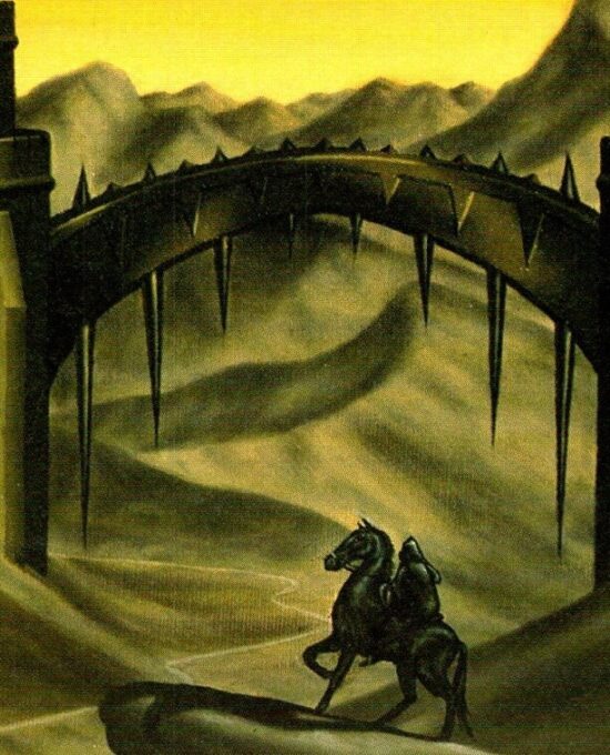 Barad-Dur by Tony Galuidi from The Fellowship of the Ring Vintage art-book page