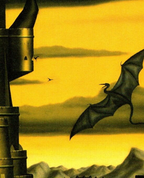 Barad-Dur by Tony Galuidi from The Fellowship of the Ring Vintage art-book page