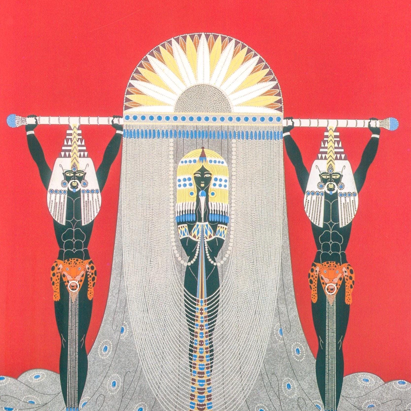 Vintage Erte Fashion Print: "Starstruck/The Egyptian" Two-sided art book page - Image 2