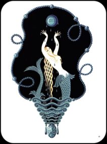 Erte Classic Art Deco Print "Sapphire" &"Topaz" [1969] Precious Stones Vintage art book page