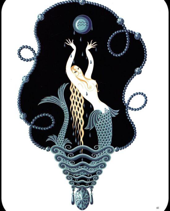 Erte Classic Art Deco Print “Sapphire” &”Topaz” [1969] Precious Stones Vintage art book page