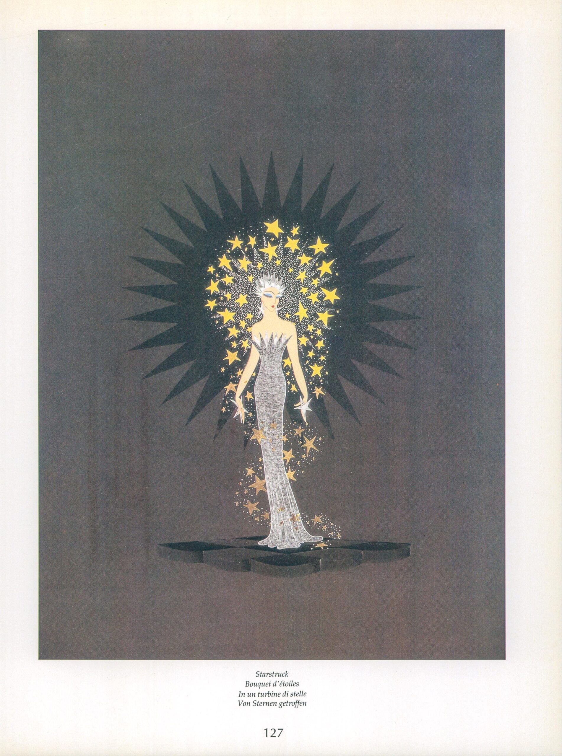 Vintage Erte Fashion Print: "Starstruck/The Egyptian" Two-sided art book page - Image 3