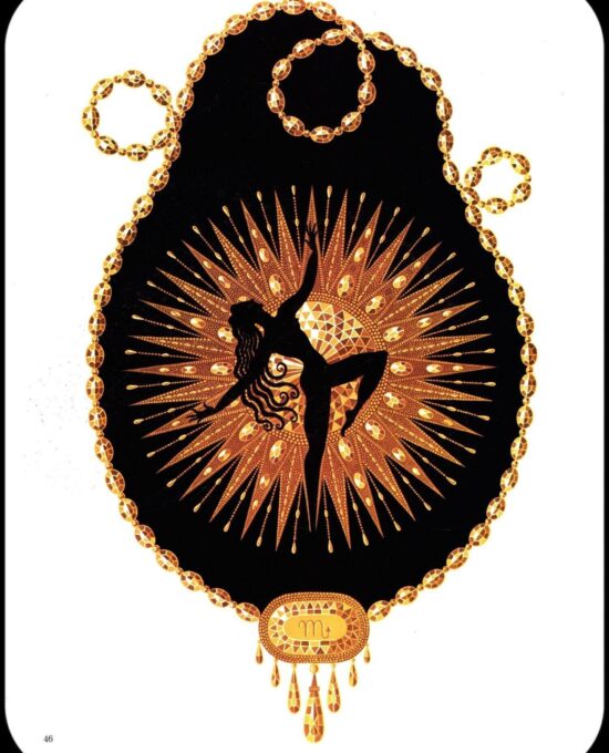 Erte Classic Art Deco Print “Sapphire” &”Topaz” [1969] Precious Stones Vintage art book page