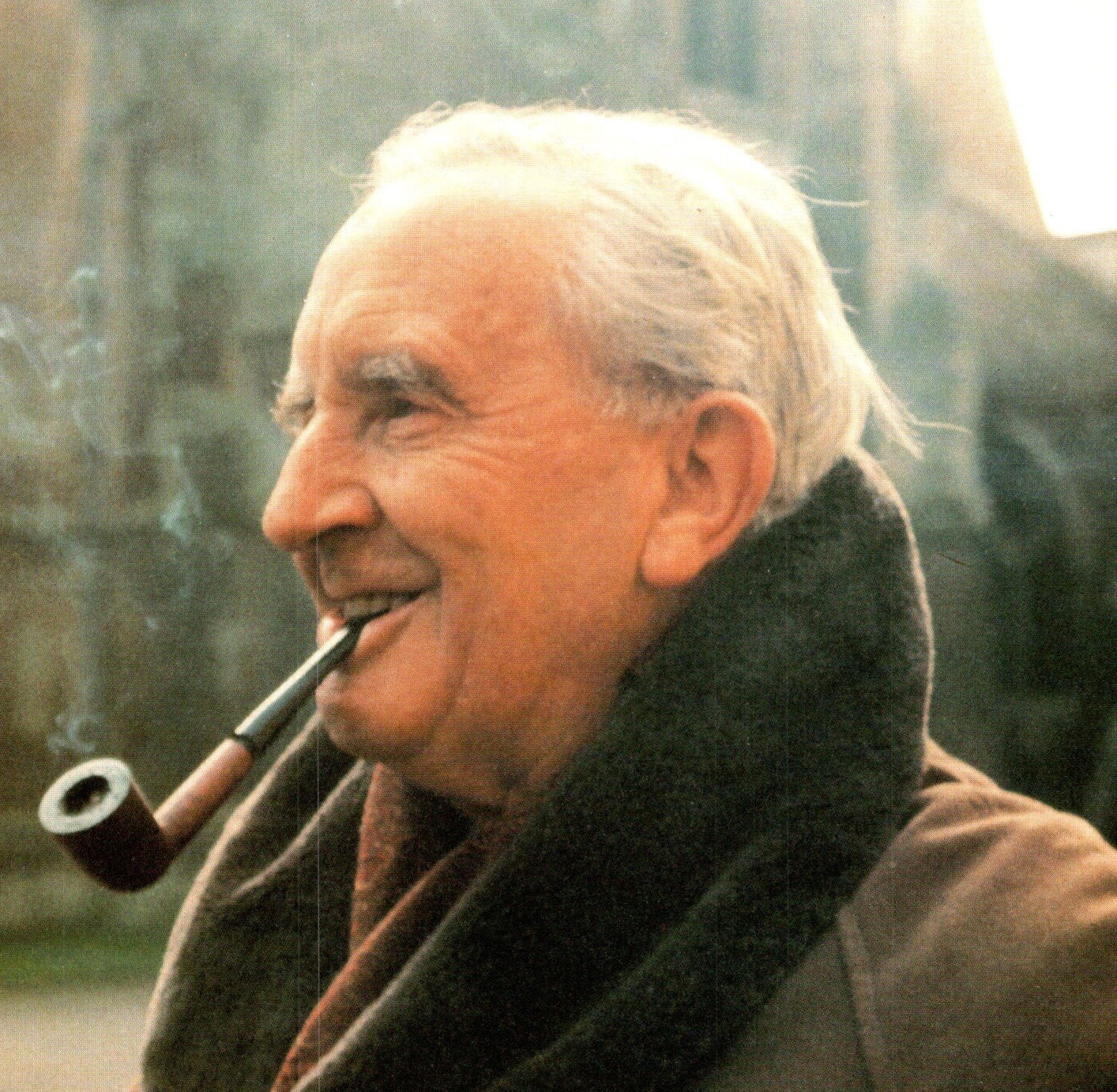JRR Tolkien Perhaps best known portrait Vintage art-book page