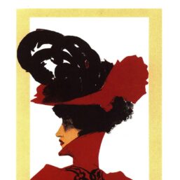 Vintage art book page Victorian poster Golden Prague Czech magazine cover unknown artist