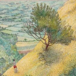 James and the Giant Peach "The hill was so high..." Nancy Ekholm Burkert Vintage art book page Children's book art FREE SHIPPING