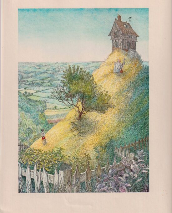 James and the Giant Peach “The hill was so high…” Nancy Ekholm Burkert Vintage art book page Children’s book art FREE SHIPPING