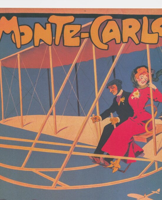 Antique Aviation Art “Monte Carlo” 1909 Vintage flight art