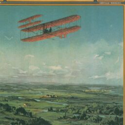 Antique Aviation Art "The Wright Bros. / Qualitatspelze" 1909/14 Vintage art lithograph