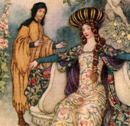 Warwick Goble Illustration: Chaucer Quote, Vintage Book Page Print