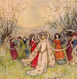 From Chaucer's Works "The Fairest Company of Ladies that Ever Man Had Seen" Vintage illustration by Warwick Goble