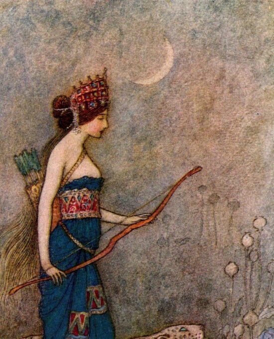 Chaucer’s Works “Zenobia, Queen of Palmyra” Vintage illustration by Warwick Goble 1930s