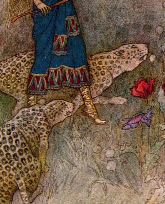 Chaucer’s Works “Zenobia, Queen of Palmyra” Vintage illustration by Warwick Goble 1930s