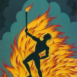 Vintage Erte Fantasy Print: "Fire"