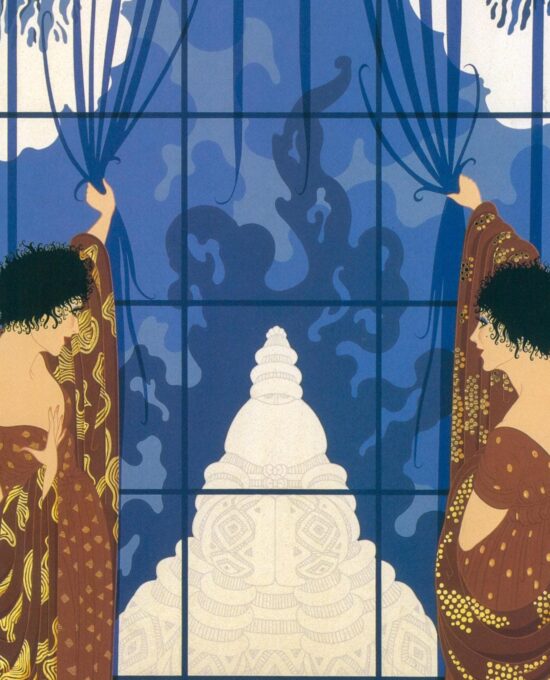 Vintage Erte Fantasy Print: “Winter’s Arrival”