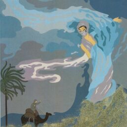 Vintage Erte Fantasy Print: "Sandstorm/Deception" Two-sided art book page