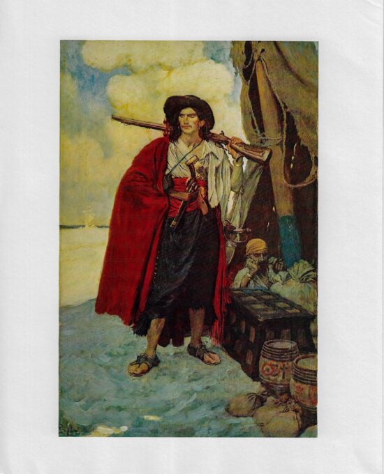 Howard Pyle Pirate Print: Vintage Book Page Illustration