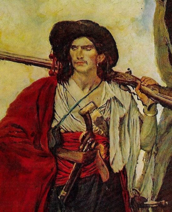 Howard Pyle Pirate Print: Vintage Book Page Illustration