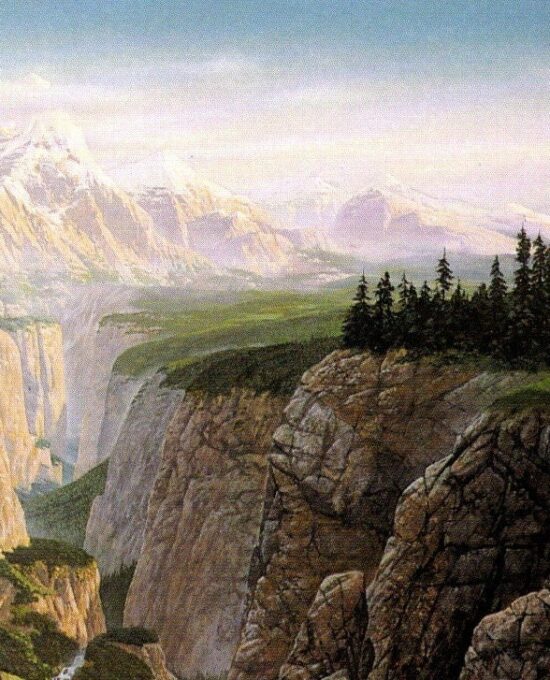 Rivendell by Ted Nesmith from The Hobbit & Lord of the Rings Vintage print