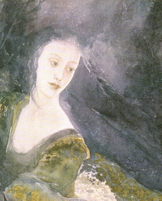Luthien Tinuviel by Alan Lee from The Fellowship of the Ring Vintage art-book page
